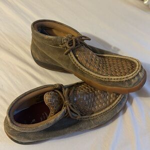 Twisted X Tan and Brown Woven Chukka Boots